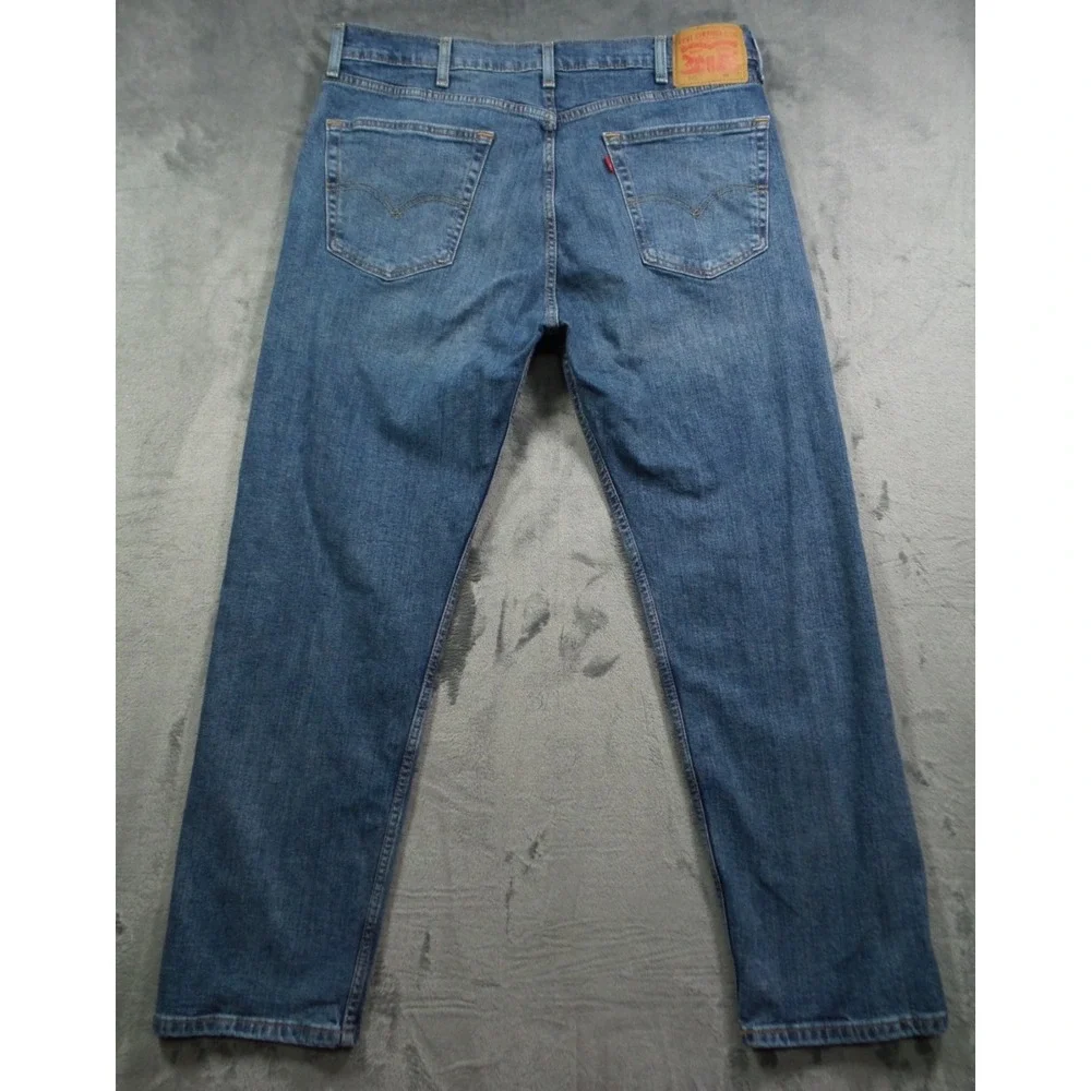 Levis Mens‎ Jeans 38 x 30 Blue Denim 505 Straight Leg Regular Fit Stretch